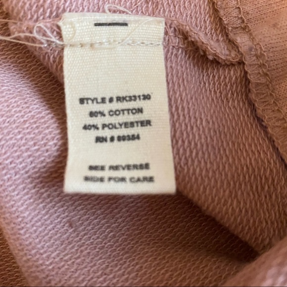 “Nobody Cares” Dusty Pink Crew Neck with Horizontal Tie Detail - Picture 7 of 8